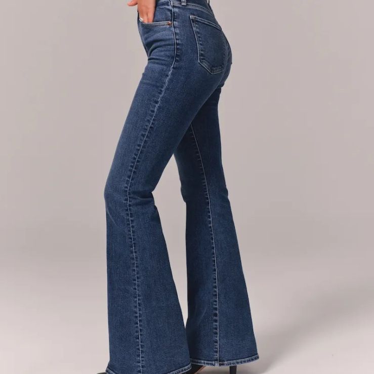 Pantalon en jean évasé pour femme, jean vintage en denim pour femme, taille haute, mode, extensible, avec poches