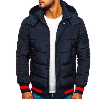 Warm Winter Men's Padded Jacket With Hooded Padded Jacket