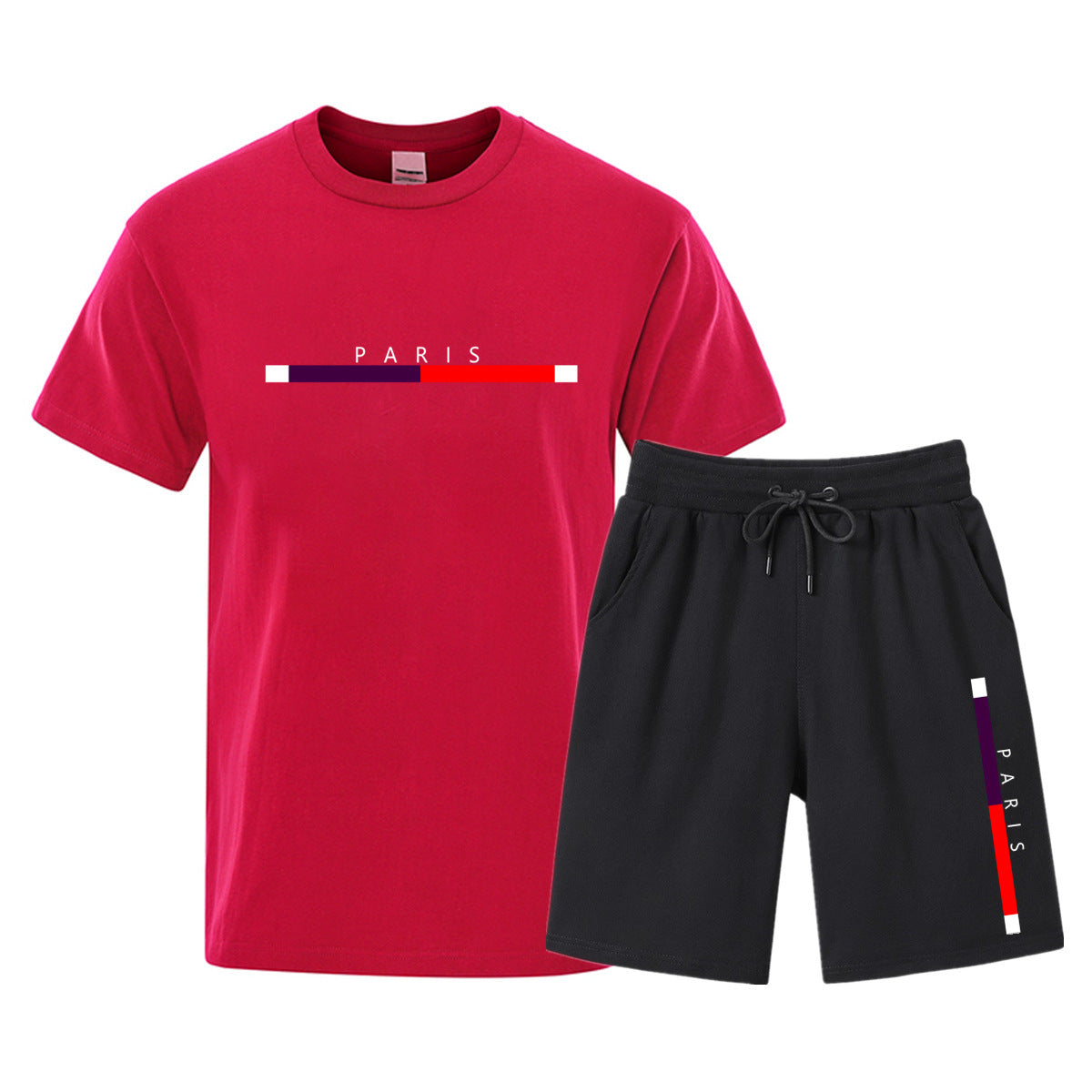 Men's Cotton T-shirt Cotton Shorts Two-piece Fashion