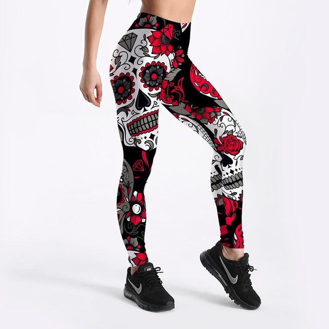 European And American Skull Digital Print Leggings