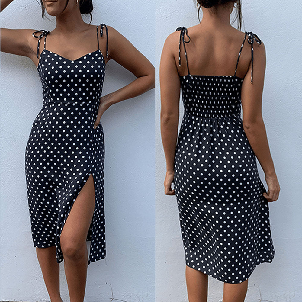 Black and white polka dot dress