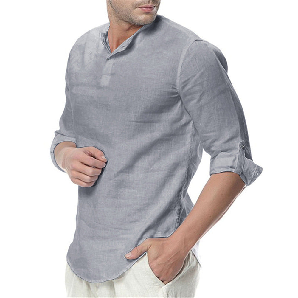 Explosive Men's Shirt Casual Solid Color