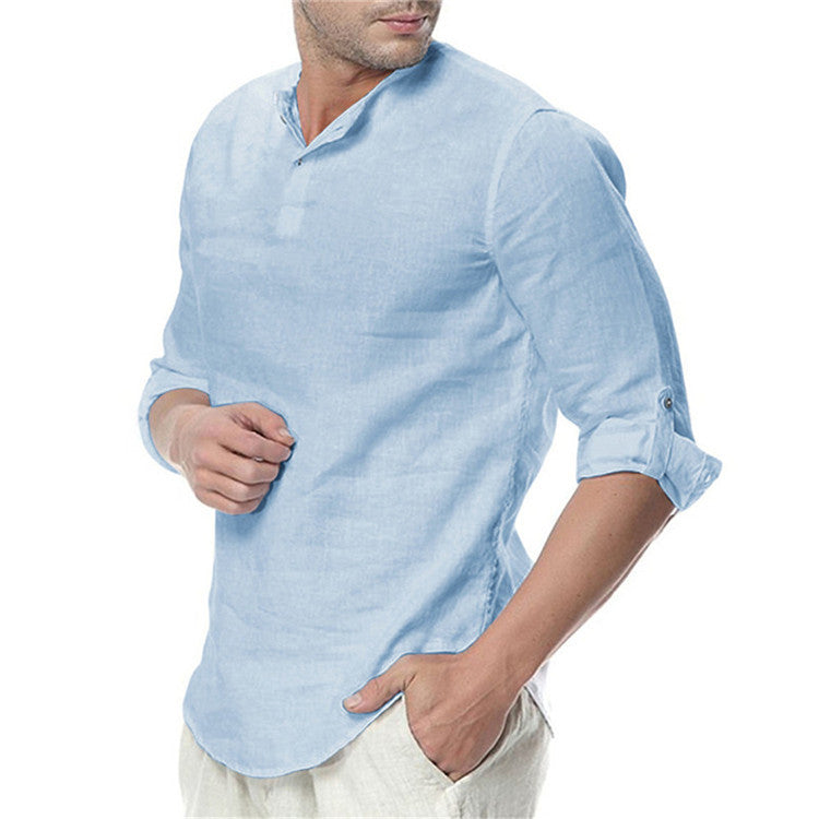 Explosive Men's Shirt Casual Solid Color