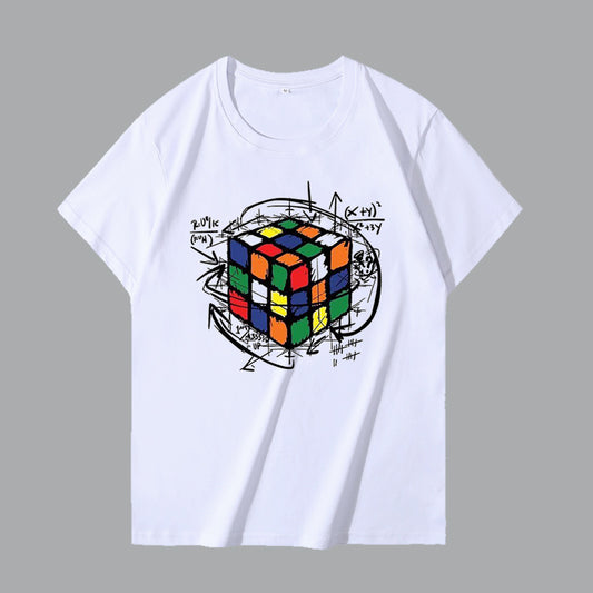 Melting Cube Creative Personality Short-Sleeved Cotton Short-Sleeved T-Shirt