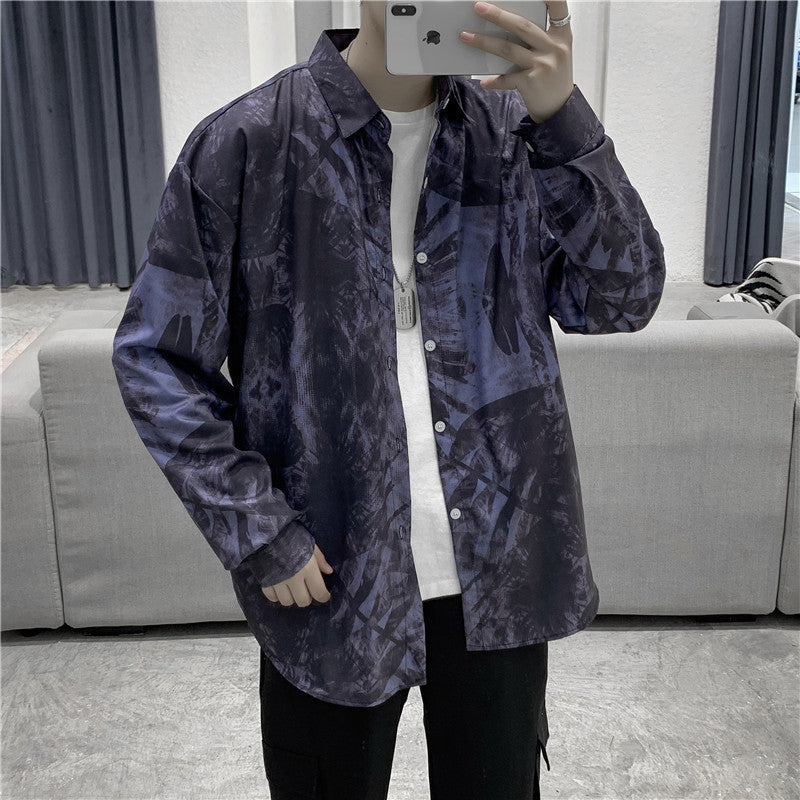 Long Sleeved Shirt Men's Casual Loose All Match Blouse