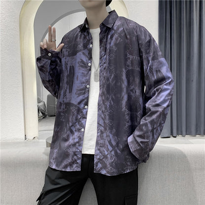 Long Sleeved Shirt Men's Casual Loose All Match Blouse