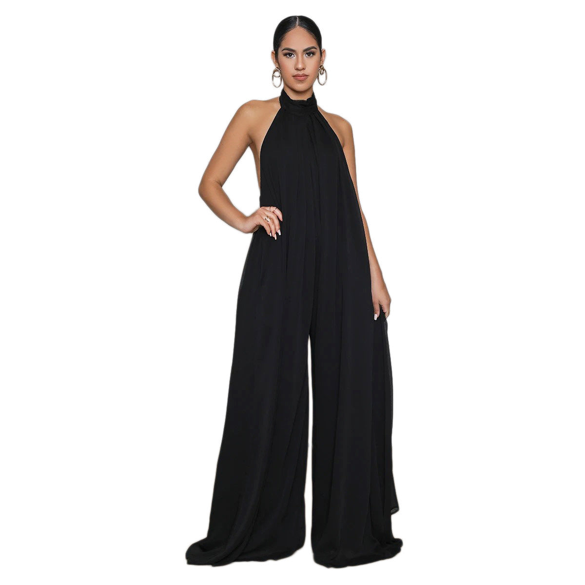 Casual Chiffon Loose Backless Women s Jumpsuit