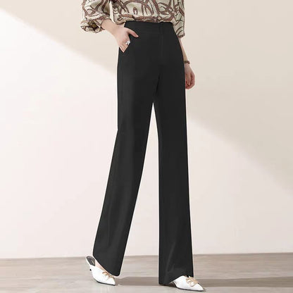 White Wide Leg Pants Women High Waist Korean Loose Wide Leg Straight Leg Pants