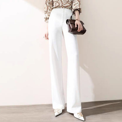 White Wide Leg Pants Women High Waist Korean Loose Wide Leg Straight Leg Pants