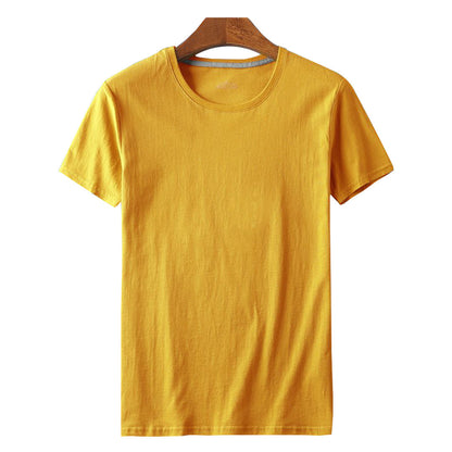 Men S Solid Color Cotton Short Sleeved T Shirt