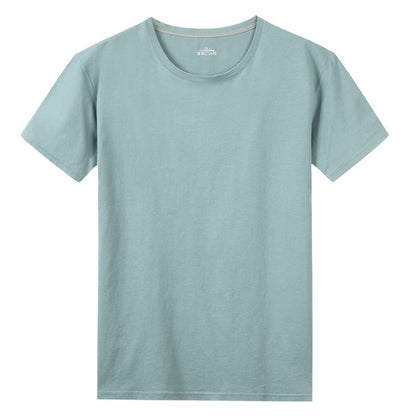 Men S Solid Color Cotton Short Sleeved T Shirt