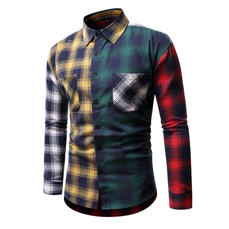 Casual Student Long-Sleeved Plaid Shirt