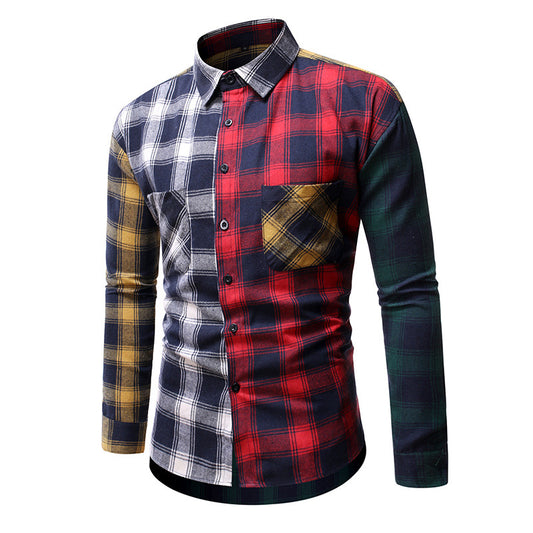 Casual Student Long-Sleeved Plaid Shirt