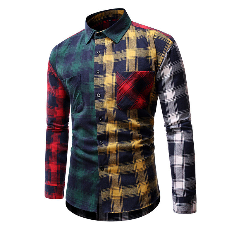 Casual Student Long-Sleeved Plaid Shirt