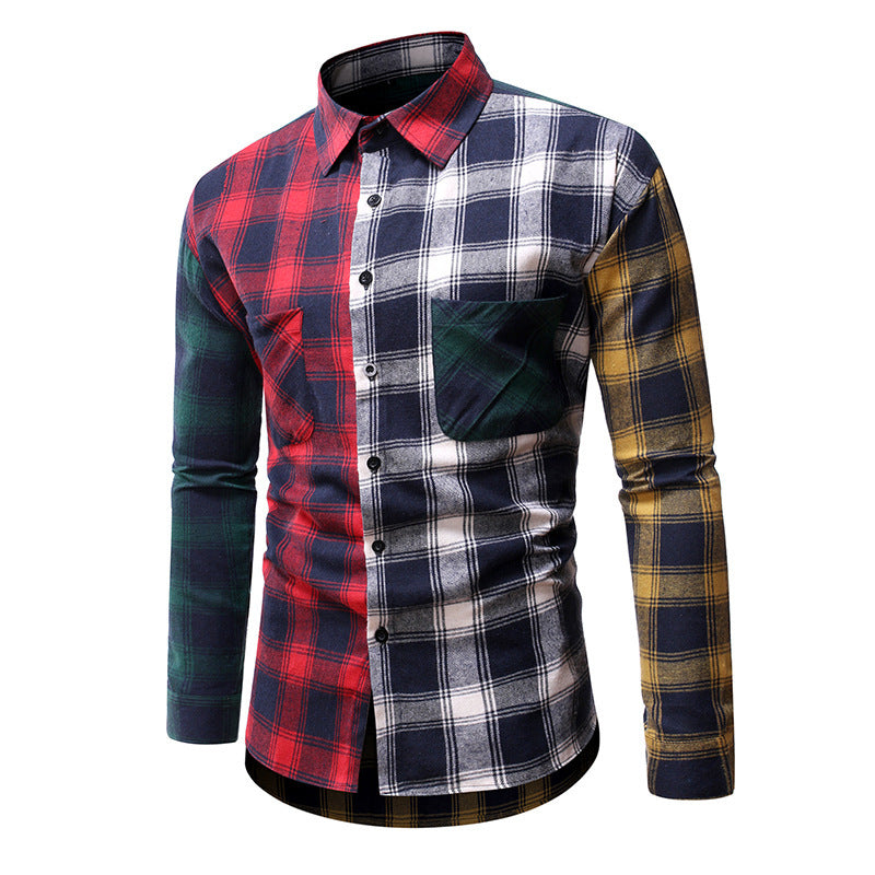 Casual Student Long-Sleeved Plaid Shirt