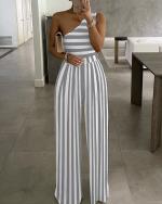 Concise Sexy One-Shoulder Asymmetrical Comfortable Overalls