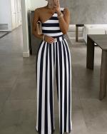 Concise Sexy One-Shoulder Asymmetrical Comfortable Overalls