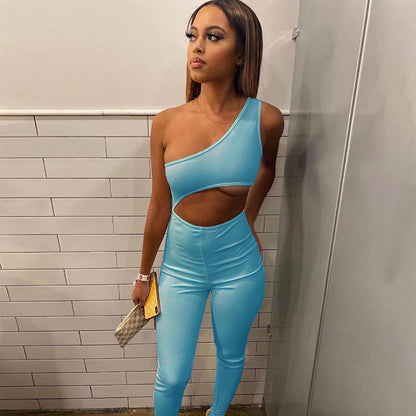 Summer Women'S Sexy Hollow Tight Trousers Sports Jumpsuit