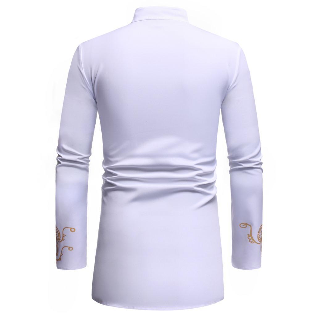 Men's Bronzing Pattern Irregular Shirt