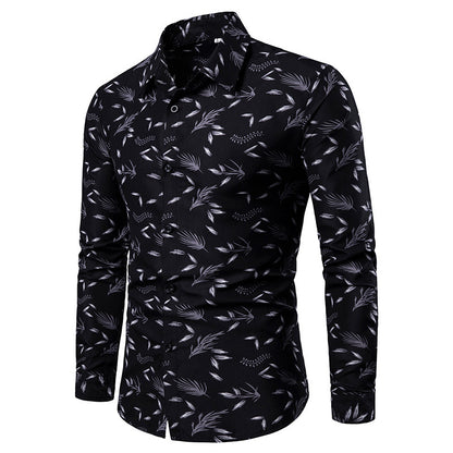 New Style Long Sleeved Shirt Men's Printed Shirt Men's Top