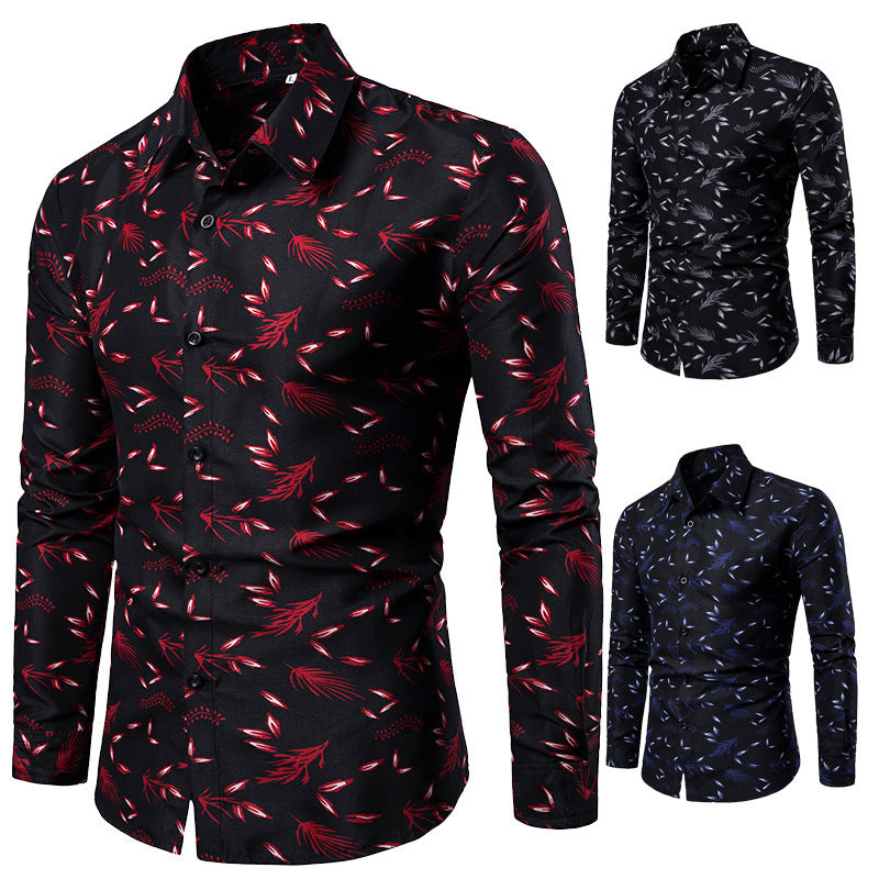 New Style Long Sleeved Shirt Men's Printed Shirt Men's Top