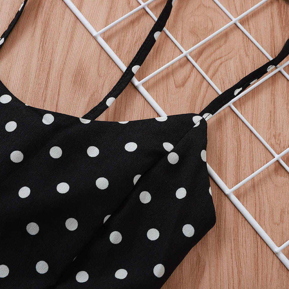 Black and white polka dot dress