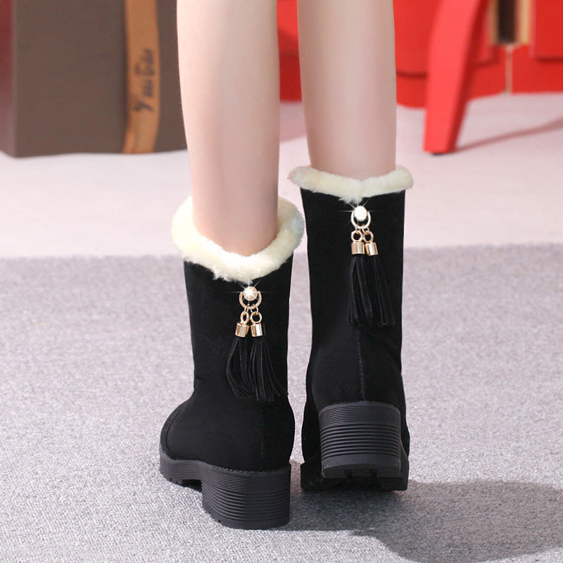 Fashion snow boots round toe boots