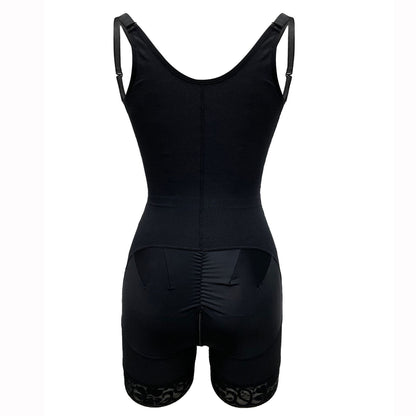 Waist waist and belly cinching bodysuit, bottom crotch zipper one-piece corset