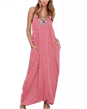 Sexy long dress loose wave strap long dress