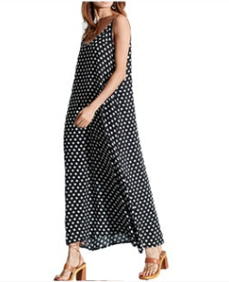 Sexy long dress loose wave strap long dress