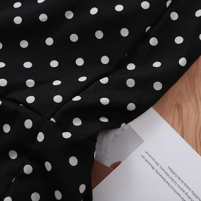 Black and white polka dot dress