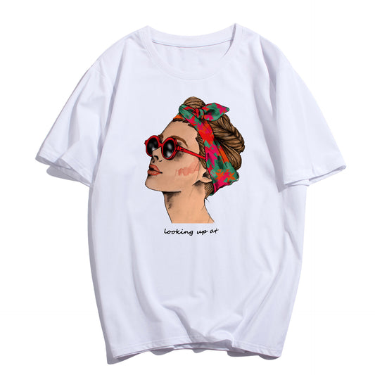 White cotton ladies t-shirt