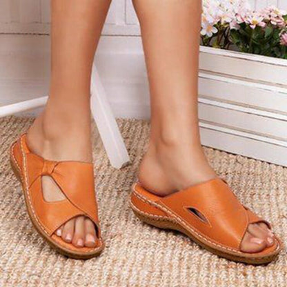 Spring and summer plus size cool slippers for women flat bottomed outer slippers