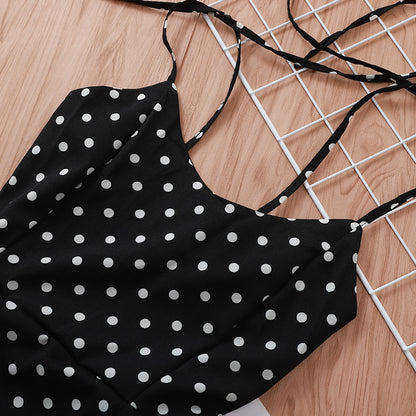 Black and white polka dot dress