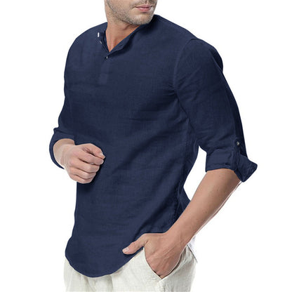 Explosive Men's Shirt Casual Solid Color