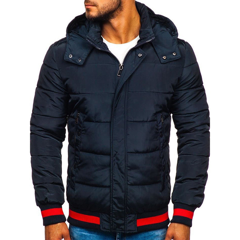 Warm Winter Men's Padded Jacket With Hooded Padded Jacket