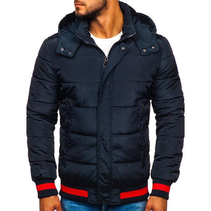 Warm Winter Men's Padded Jacket With Hooded Padded Jacket