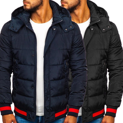 Warm Winter Men's Padded Jacket With Hooded Padded Jacket