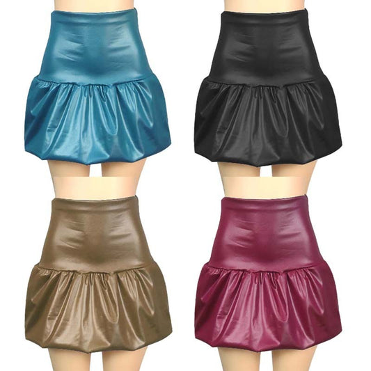 Matte PU Leather Skirt High Waist Belly Contracting