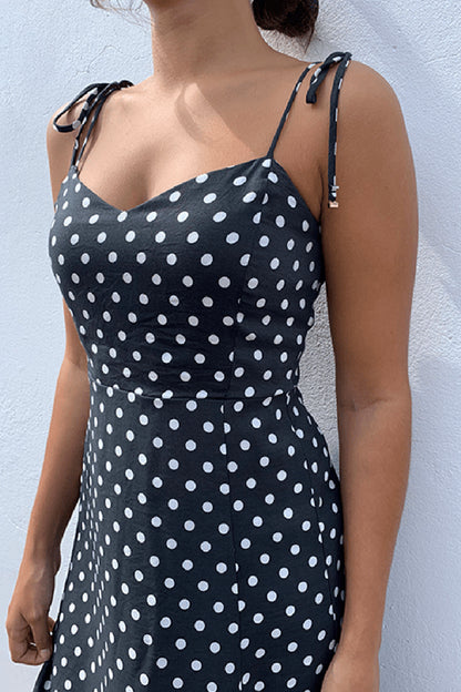 Black and white polka dot dress