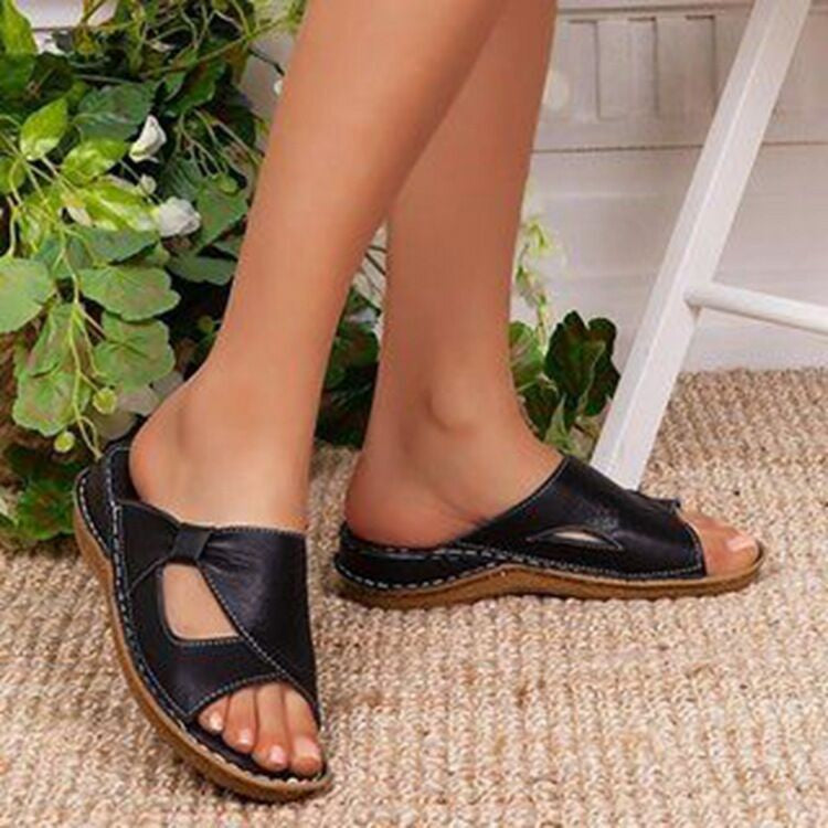 Spring and summer plus size cool slippers for women flat bottomed outer slippers