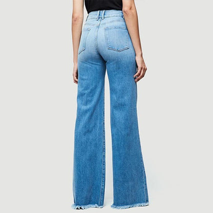 Flare Jeans Pants y2k Women Vintage Denim Ladies Jeans Women High Waist Fashion Stretch Pocket Trousers Wide Leg Jeans