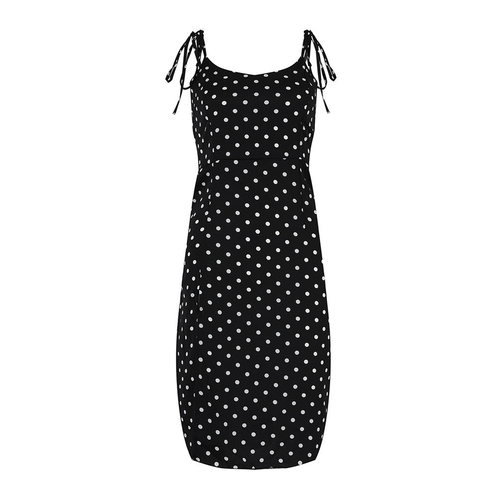 Black and white polka dot dress