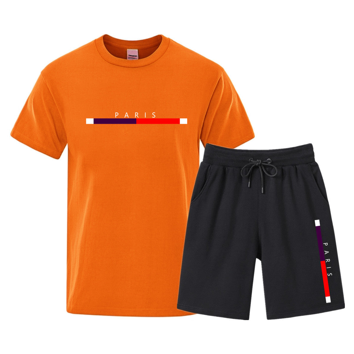 Men's Cotton T-shirt Cotton Shorts Two-piece Fashion