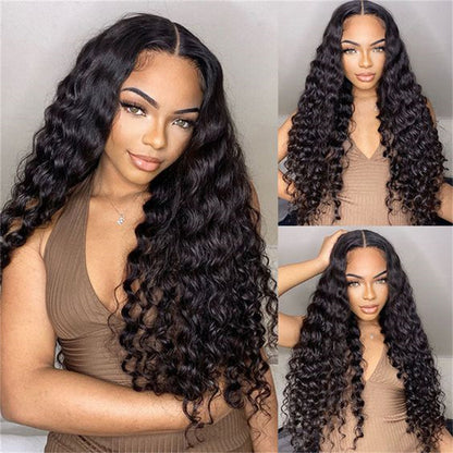 Real Person Wig 13 4 Lace Deep Rolled Wavy Human Hair Wig Natural Hair