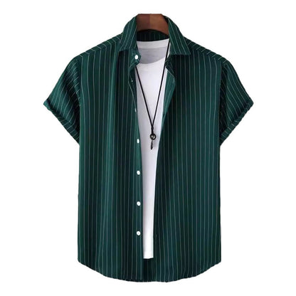 Manfinity Homme Men Striped Button Front Shirt Without Tee