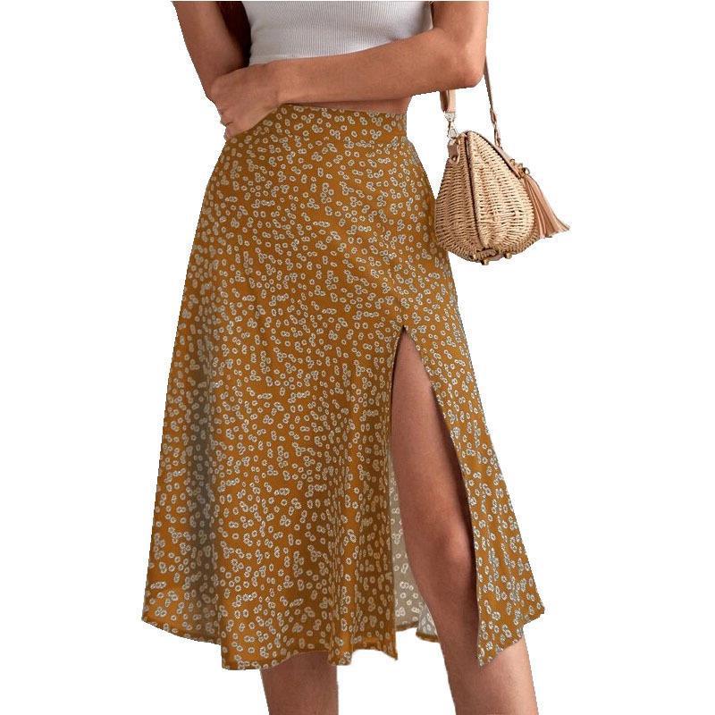 European And American Floral Skirt Package Hip Mid-rise