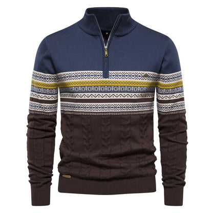 Men's Fashion Stand-up Collar All-match Half Zipper Sweater