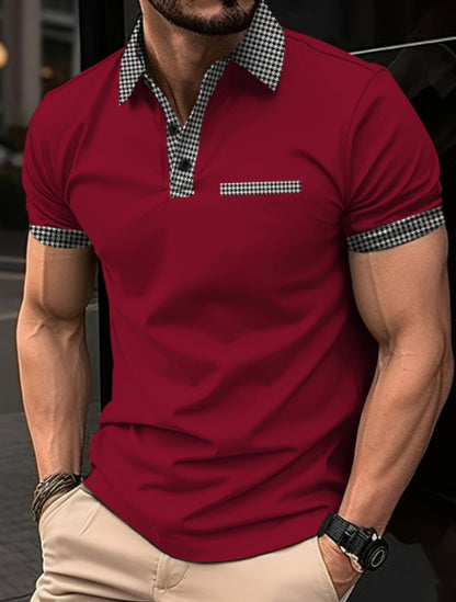 Checkered Men's Sports Polo Shirt