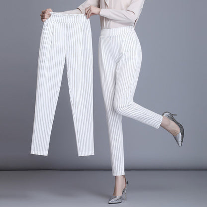 Elastic Waist And Feet All-match Slimming Casual Professional Suit Pants